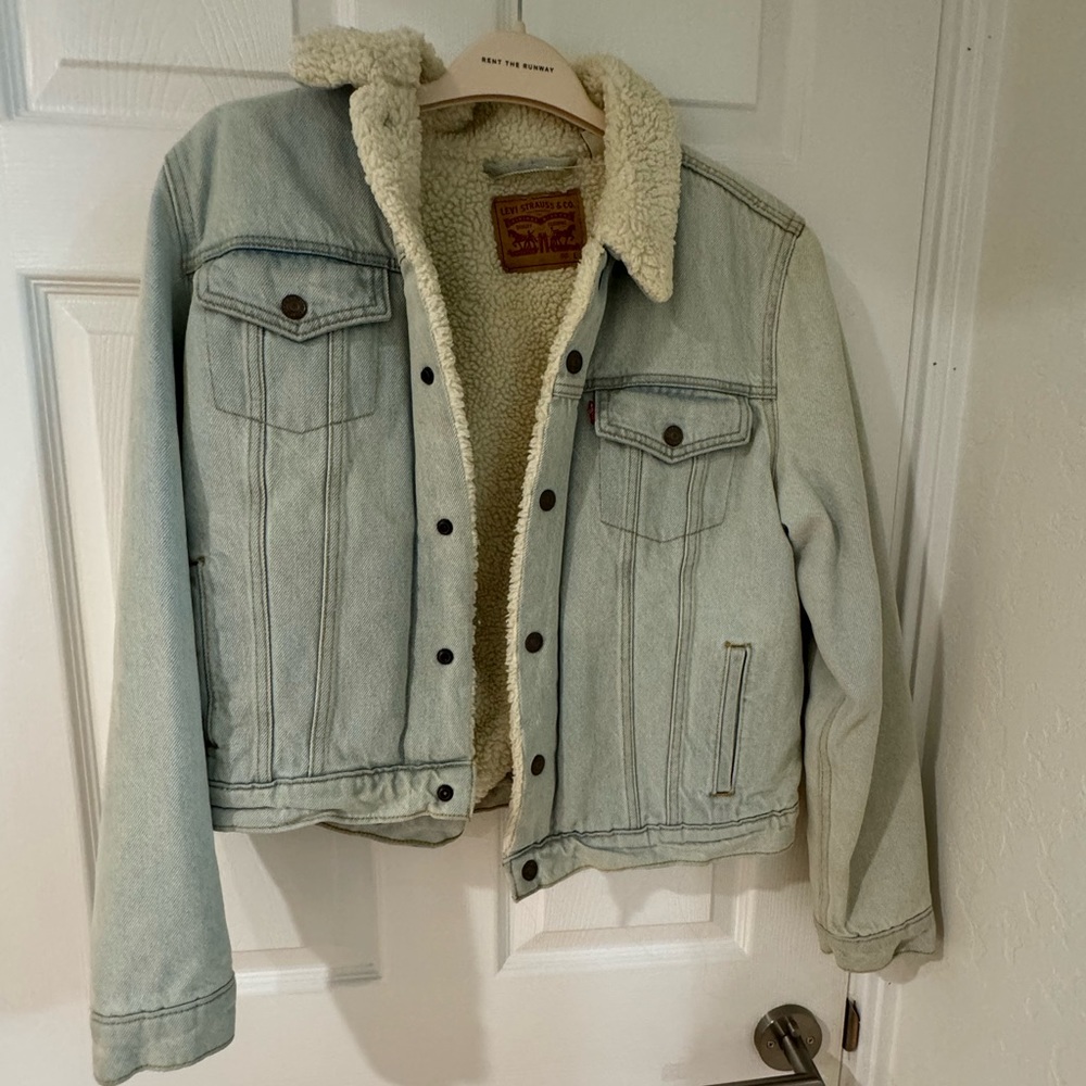 Vintage Levi Denim Shearling Lined Coat (Says L but fits like a S)